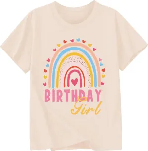 Birthday Girl Shirt 2nd 3rd 4th 5th 6th 7th 8th 9th Girls Birthday Tshirts Cotton Short Sleeve Tees