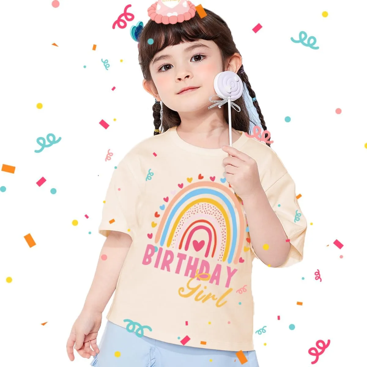 Birthday Girl Shirt 2nd 3rd 4th 5th 6th 7th 8th 9th Girls Birthday Tshirts Cotton Short Sleeve Tees