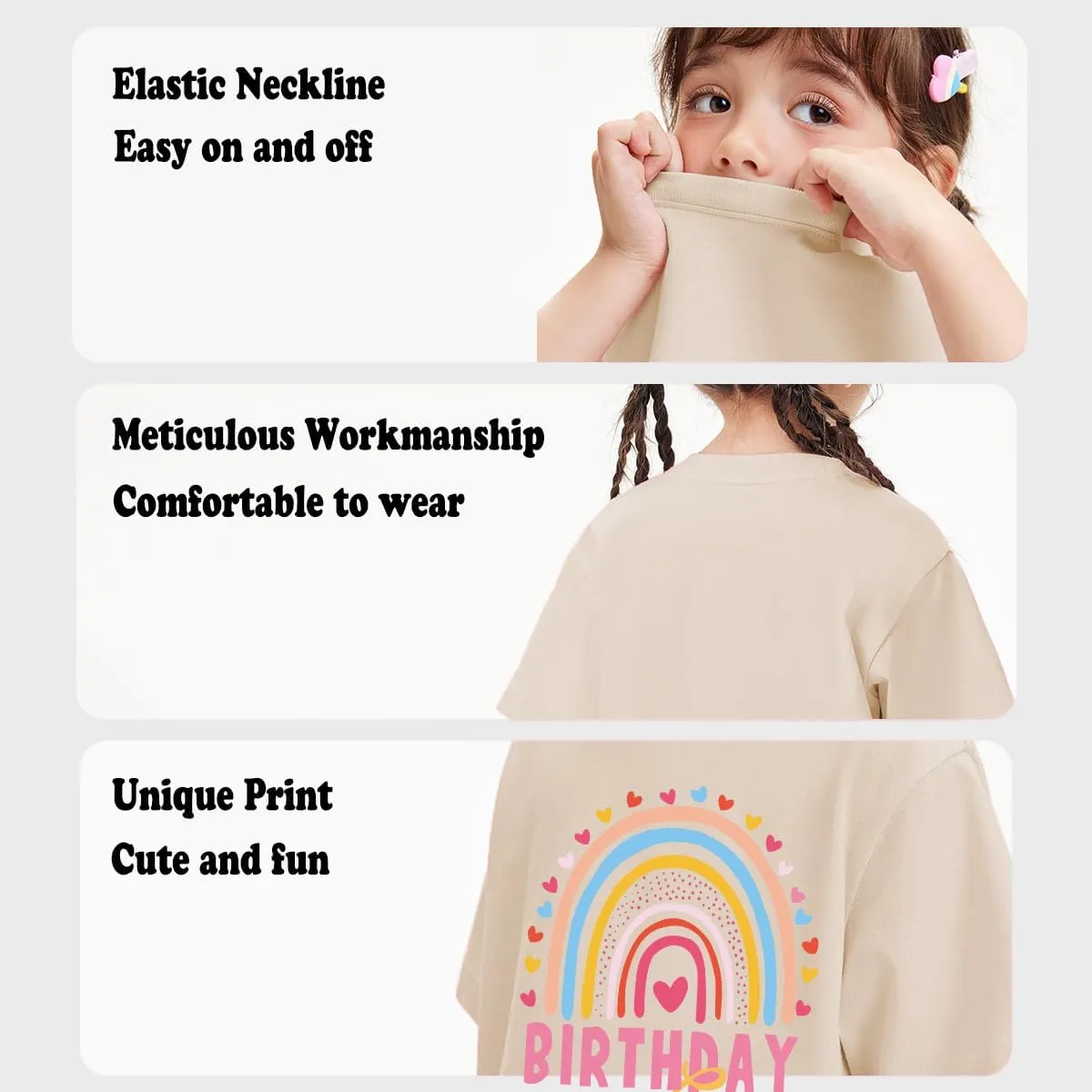Birthday Girl Shirt 2nd 3rd 4th 5th 6th 7th 8th 9th Girls Birthday Tshirts Cotton Short Sleeve Tees