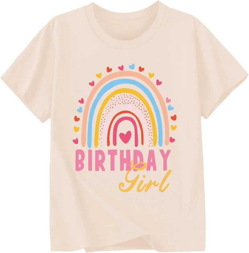 Birthday Girl Shirt 2nd 3rd 4th 5th 6th 7th 8th 9th Girls Birthday Tshirts Cotton Short Sleeve Tees