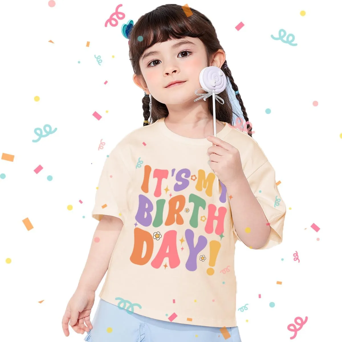 Birthday Girl Shirt 2nd 3rd 4th 5th 6th 7th 8th 9th Girls Birthday Tshirts Cotton Short Sleeve Tees