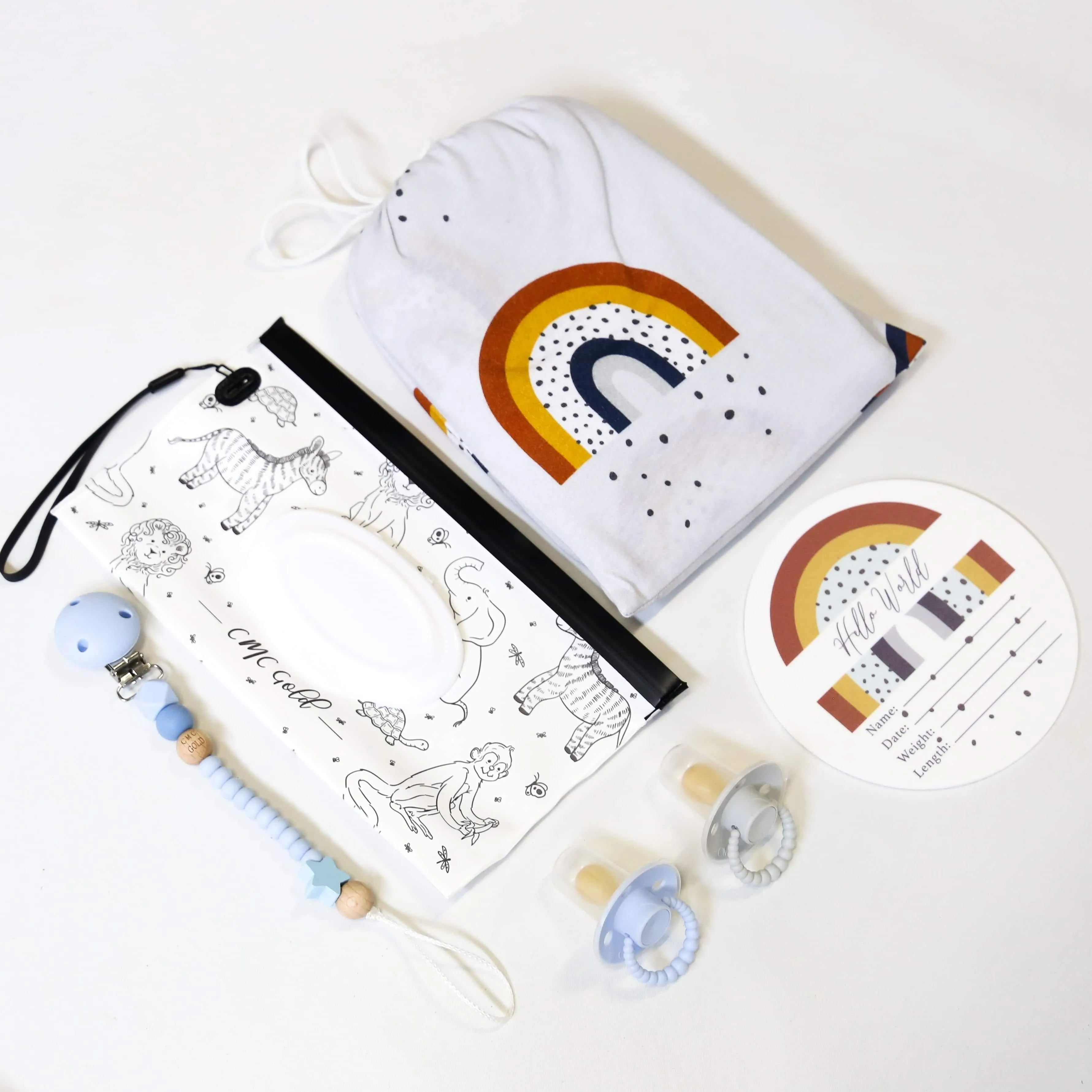 CMC GOLD - Birth Bundle Navy Rainbow Baby Set