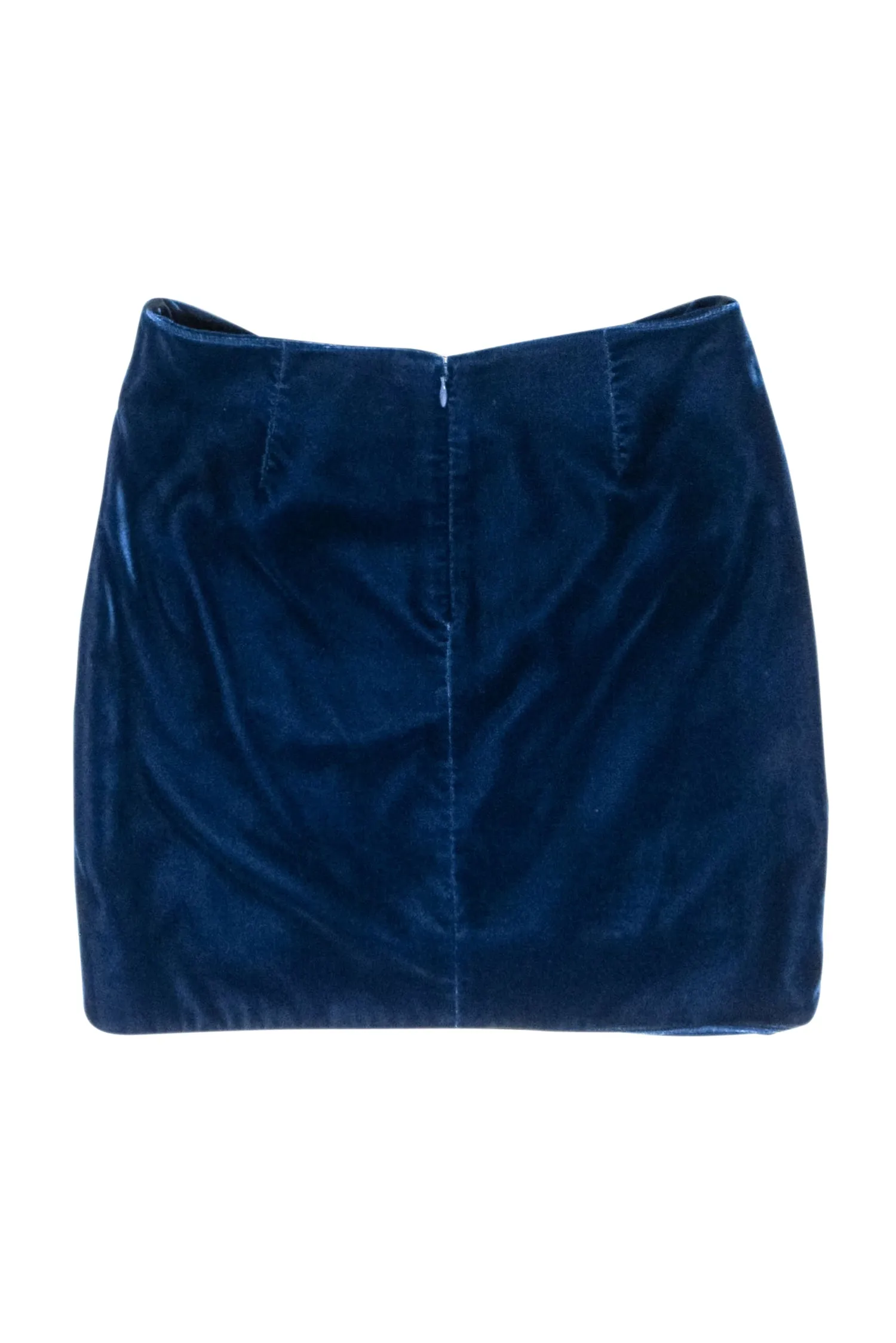 Derek Lam - Teal Blue Velvet Mini Skirt Sz 00