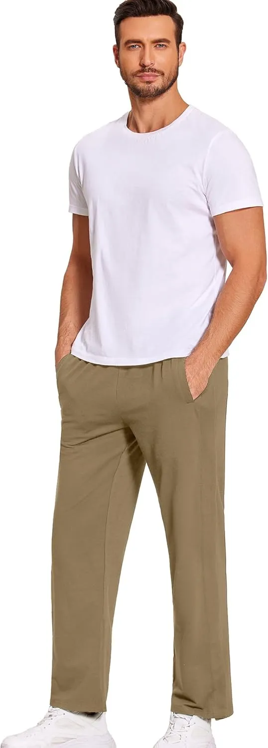 Deyeek Men's Tear Away Pants 2 Side Snap Open Bottom Sweatpants Loose Fit Casual Post Surgery Pants with Pockets