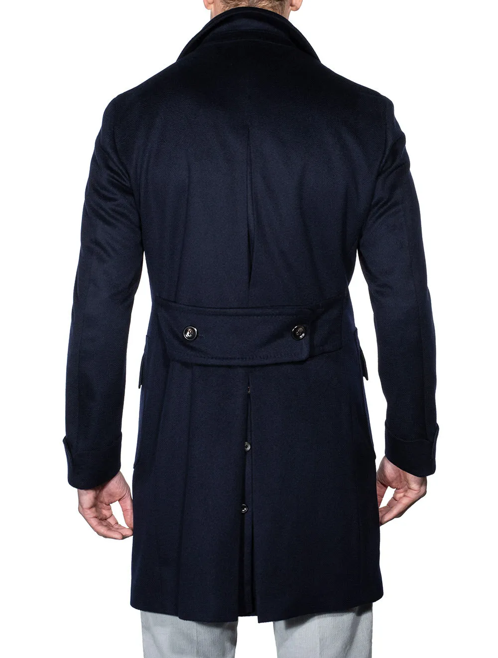 Double Breasted Overcoat Wool & Cashmere Navy