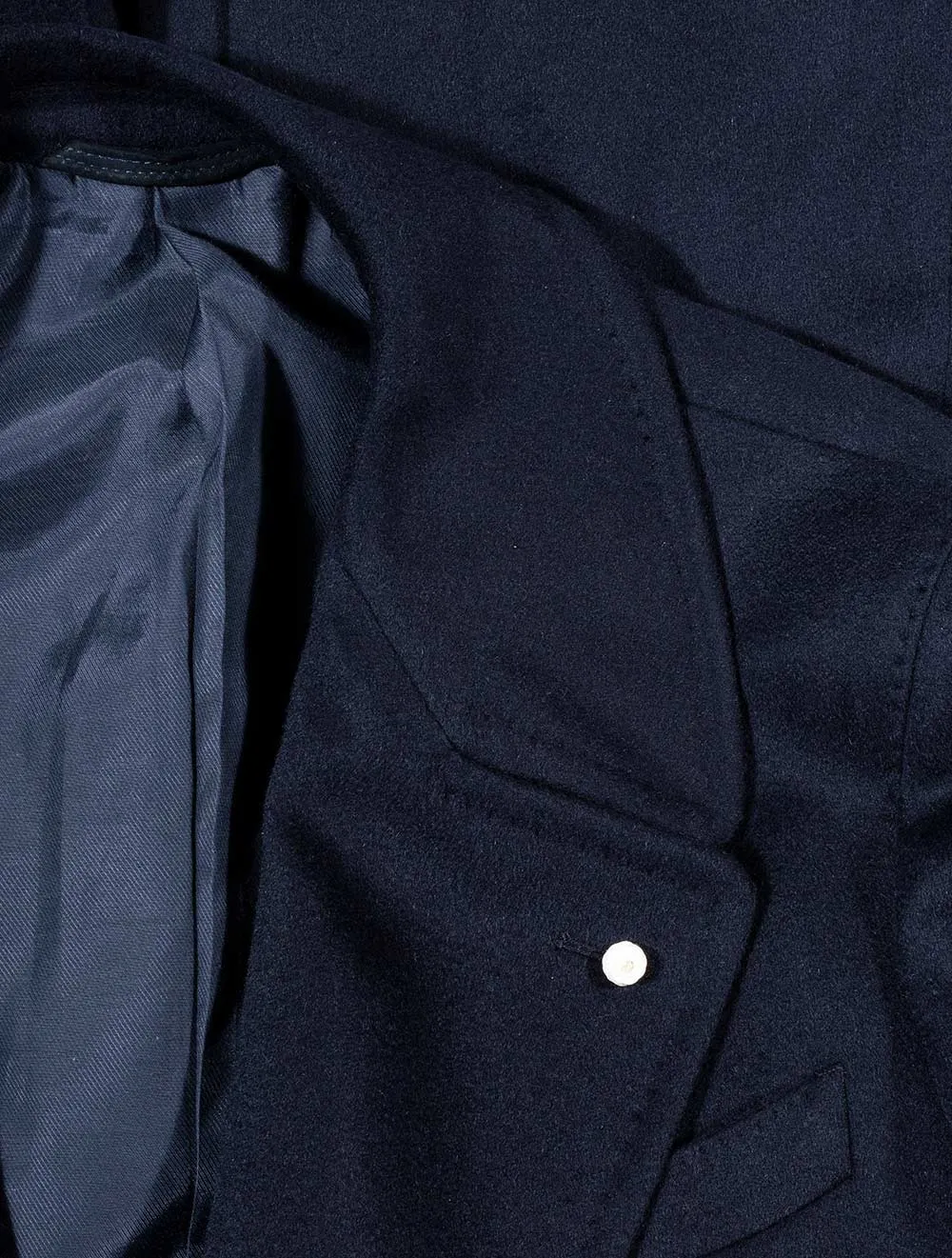 Double Breasted Overcoat Wool & Cashmere Navy