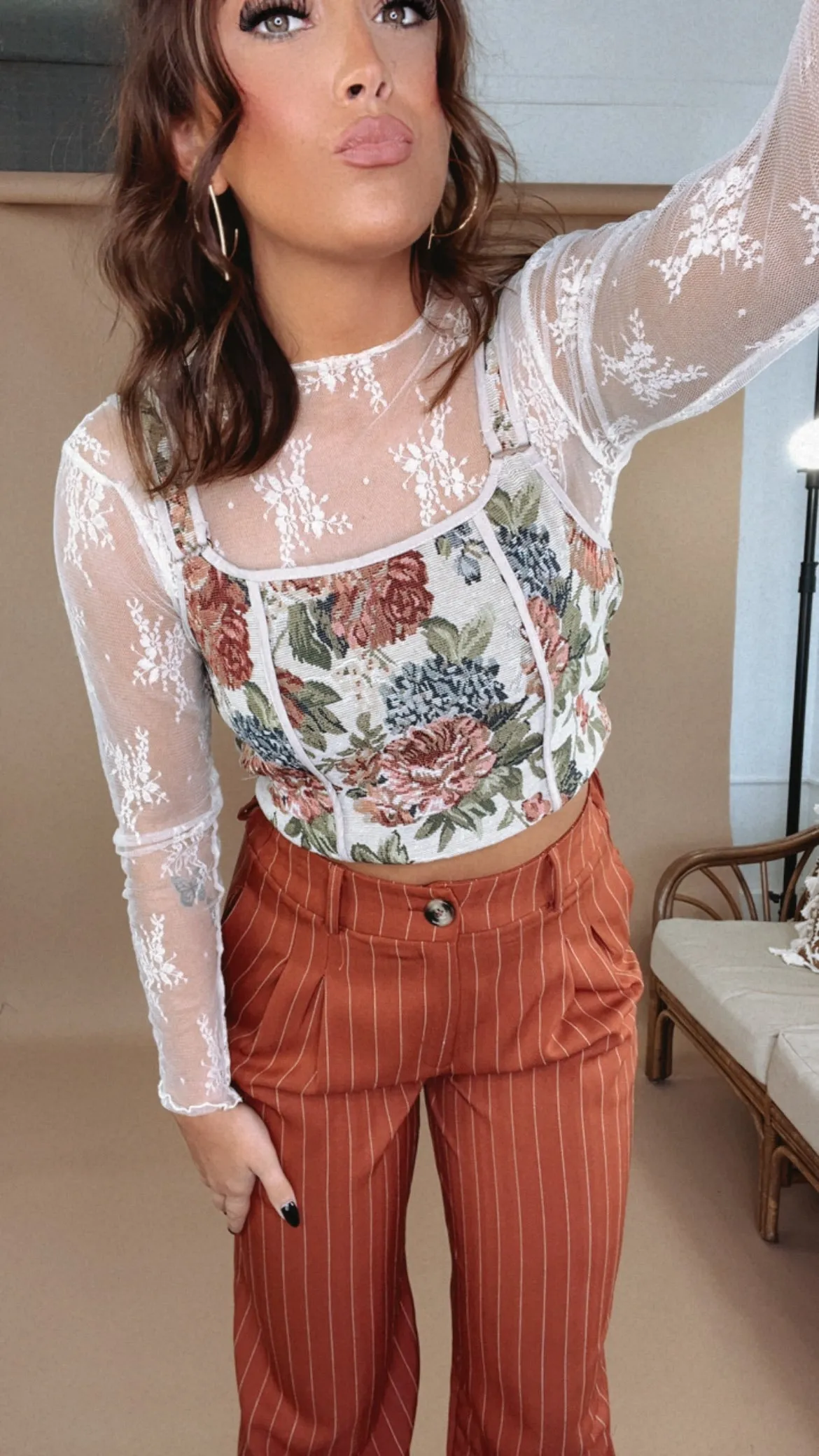 ECB Exclusive: Magnolia Tapestry Crop Tank
