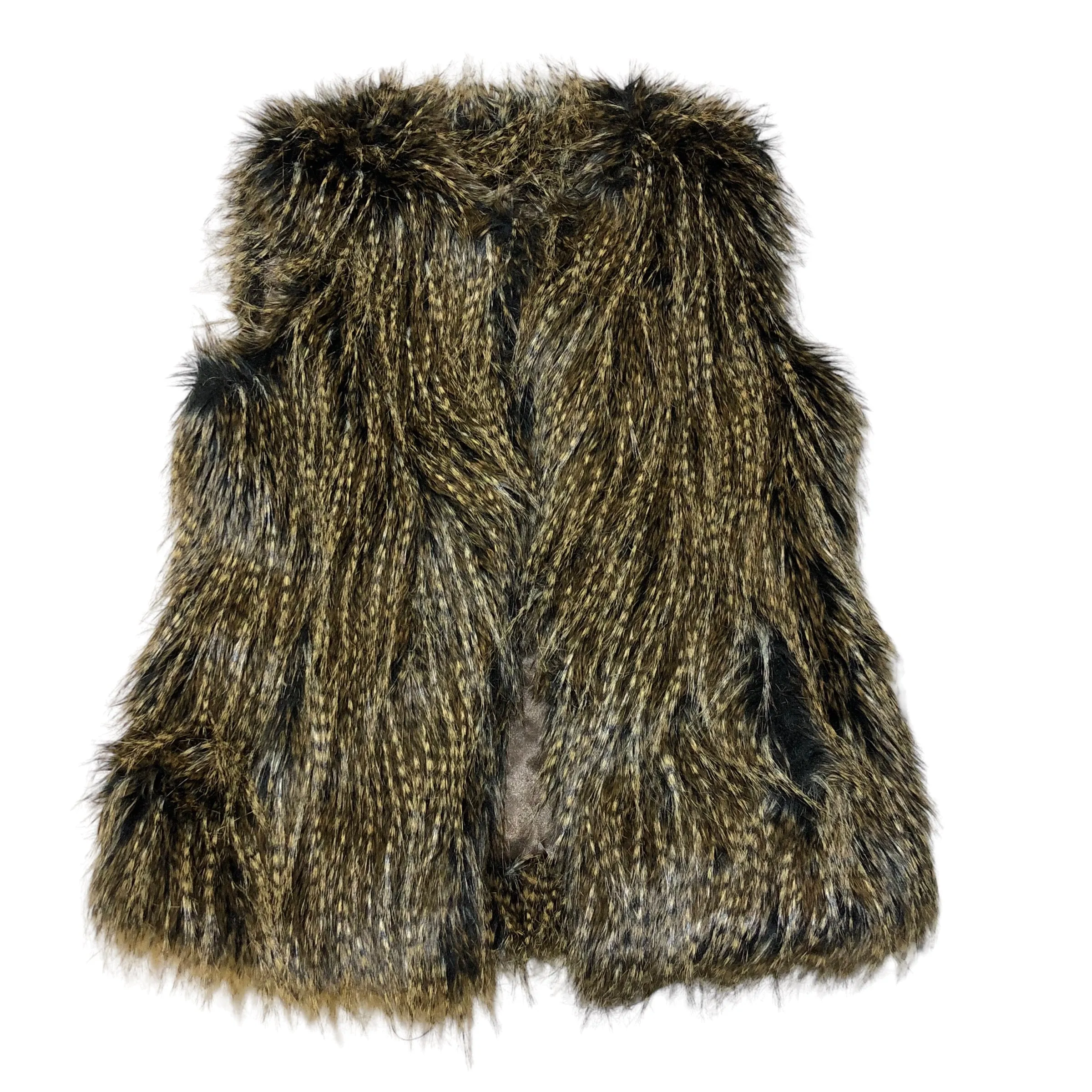 Embellished Heart Eye faux fur vest