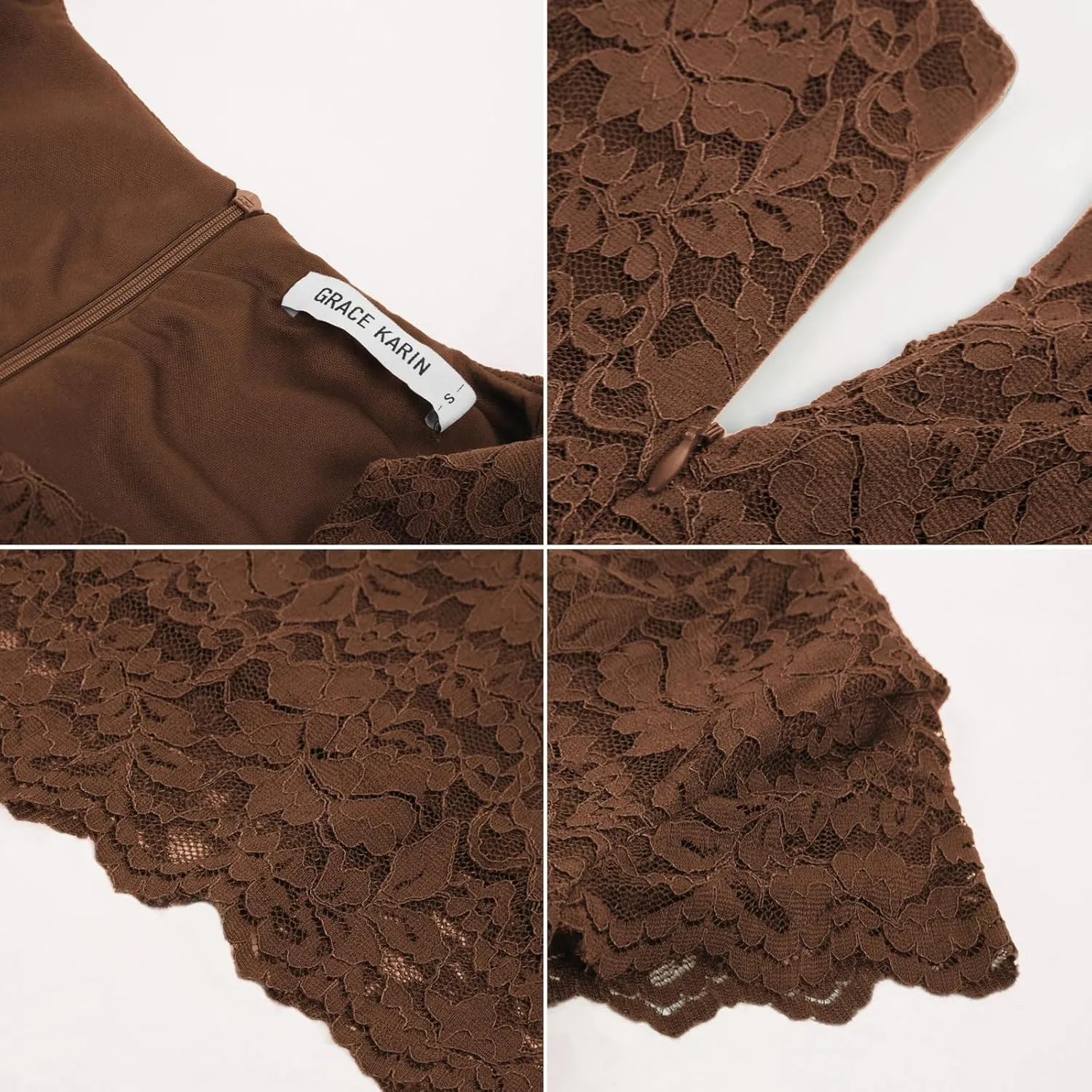 GRACE KARIN Cocktail Dress for Women Cap Sleeve Lace Dress for Wedding Guest Business Casual Dresses