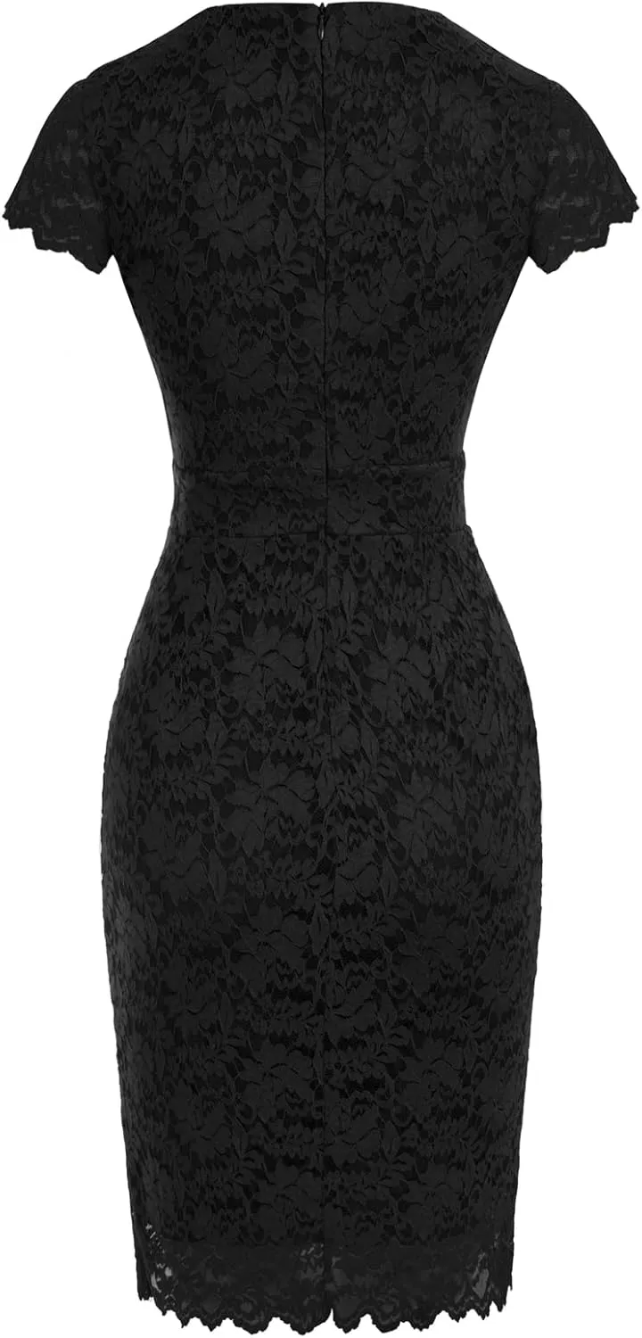 GRACE KARIN Cocktail Dress for Women Cap Sleeve Lace Dress for Wedding Guest Business Casual Dresses