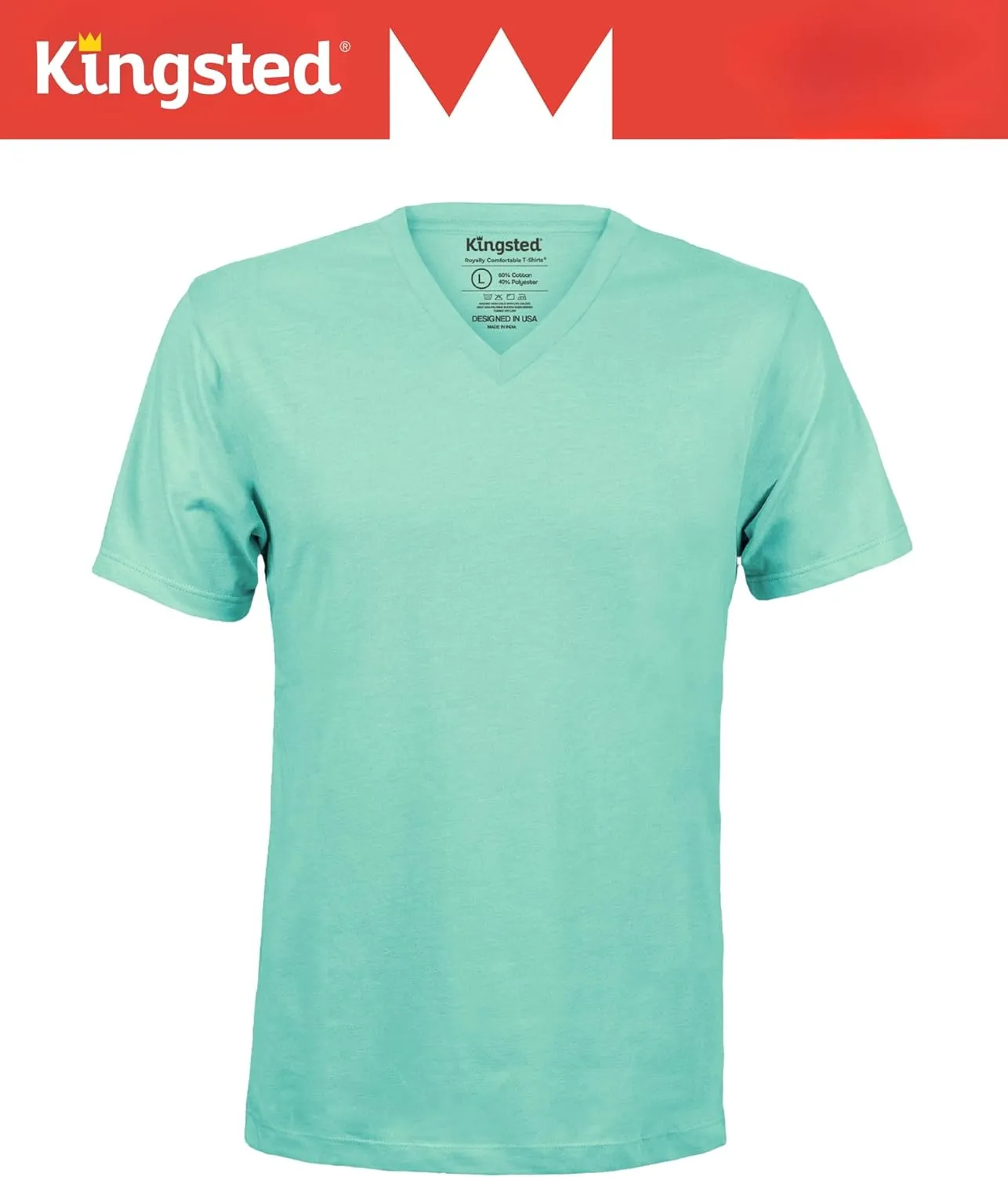 Kingsted V-Neck T-Shirts for Men - Royally Comfortable - Super Soft Premium Fabric - Well-Crafted Classic Fit - Bundle & Save