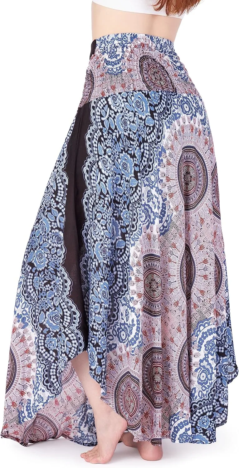 Lannaclothesdesign Women's Long Maxi Skirt Bohemian Gypsy Hippie Style Clothing Boho Skirts