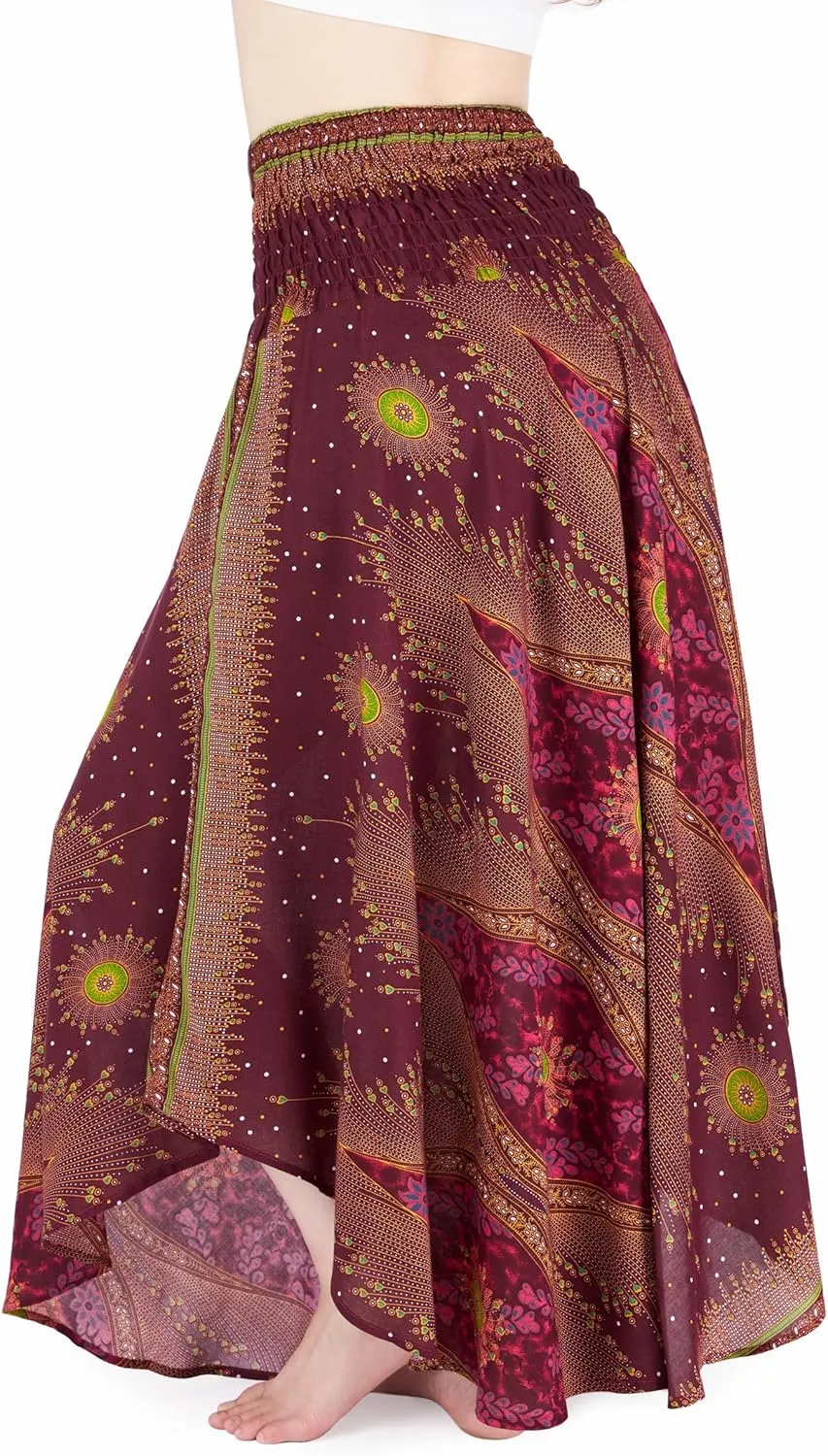Lannaclothesdesign Women's Long Maxi Skirt Bohemian Gypsy Hippie Style Clothing Boho Skirts