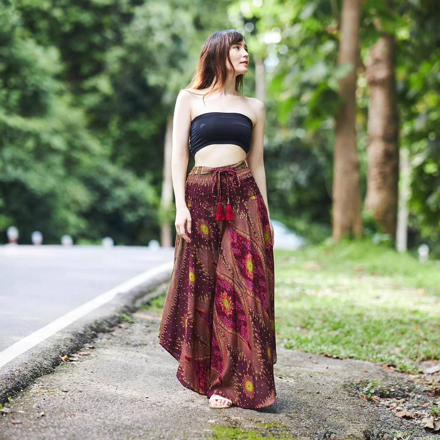Lannaclothesdesign Women's Long Maxi Skirt Bohemian Gypsy Hippie Style Clothing Boho Skirts