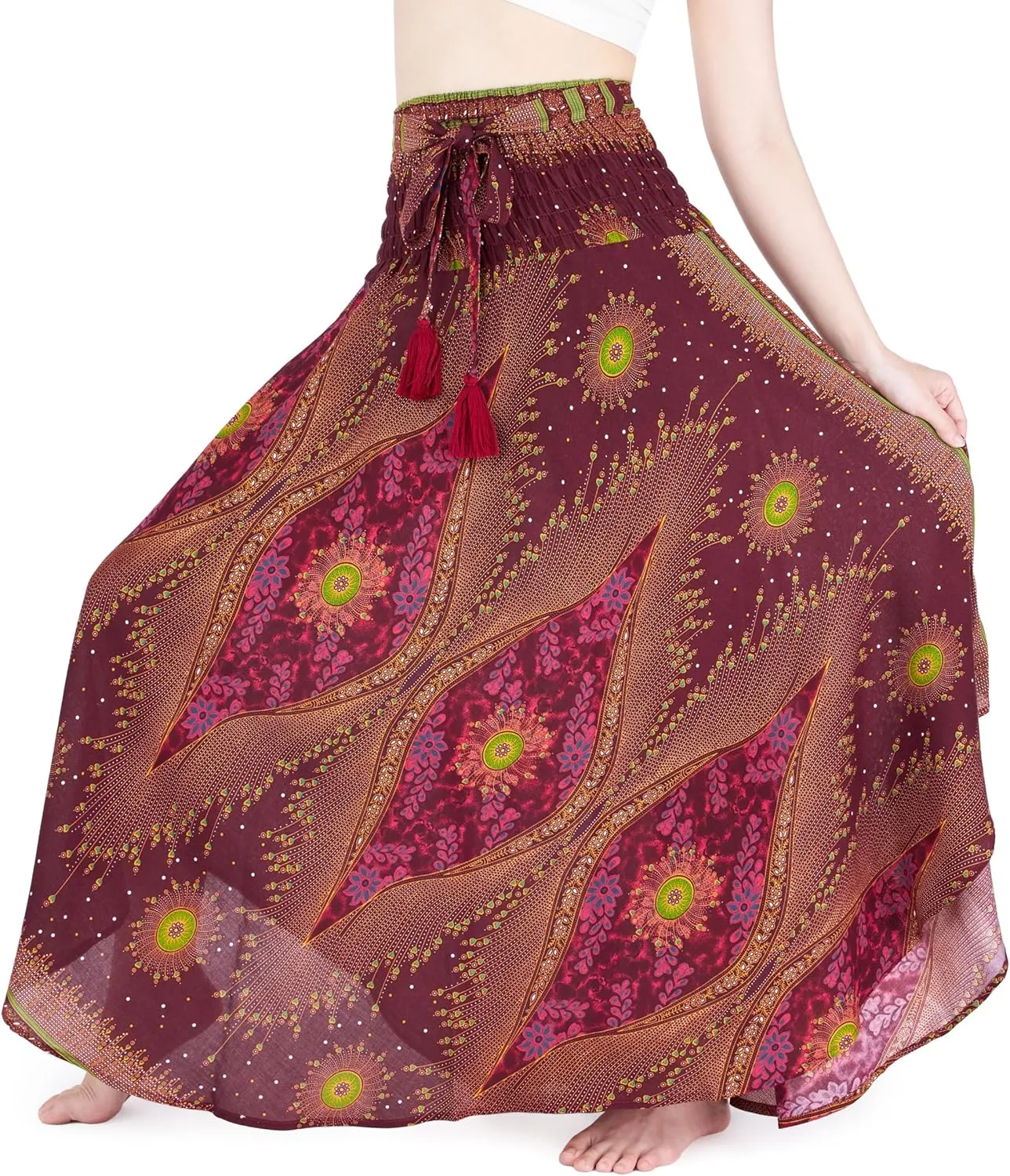Lannaclothesdesign Women's Long Maxi Skirt Bohemian Gypsy Hippie Style Clothing Boho Skirts