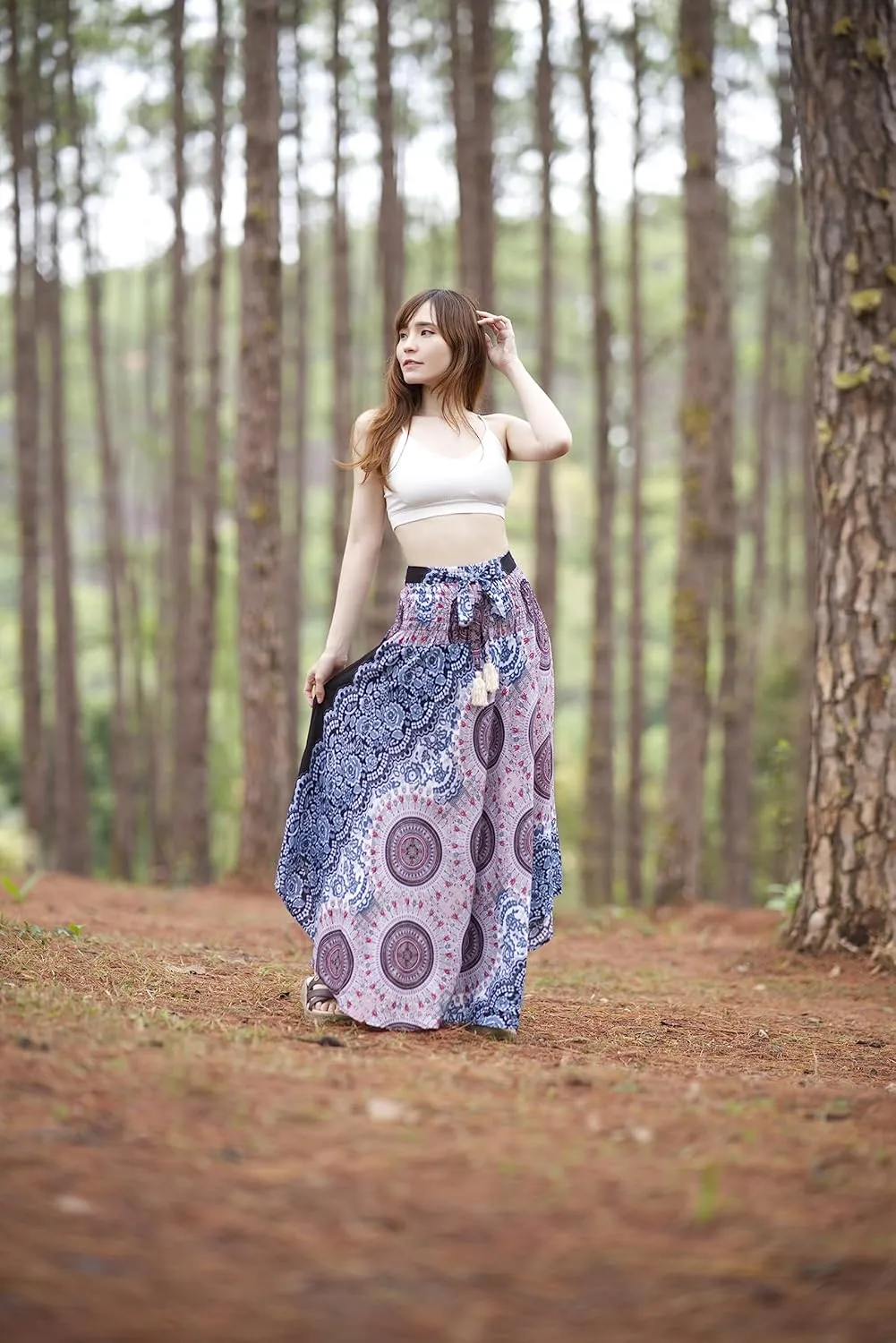 Lannaclothesdesign Women's Long Maxi Skirt Bohemian Gypsy Hippie Style Clothing Boho Skirts