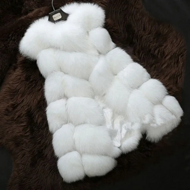 MCCKLE High quality Fur Vest coat Luxury Faux Fox Warm Women Coat Vests Winter Fashion furs Women's Coats Jacket Gilet Veste 4XL