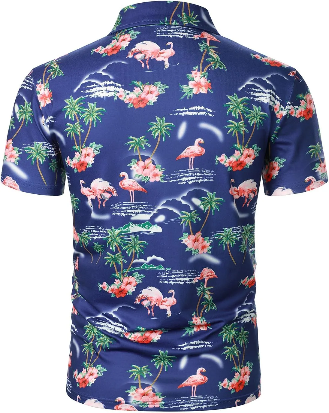 Men's Casual Short Sleeve Polo Shirt Summer Holiday Beach Tropical Tops Golf Shirts for Men