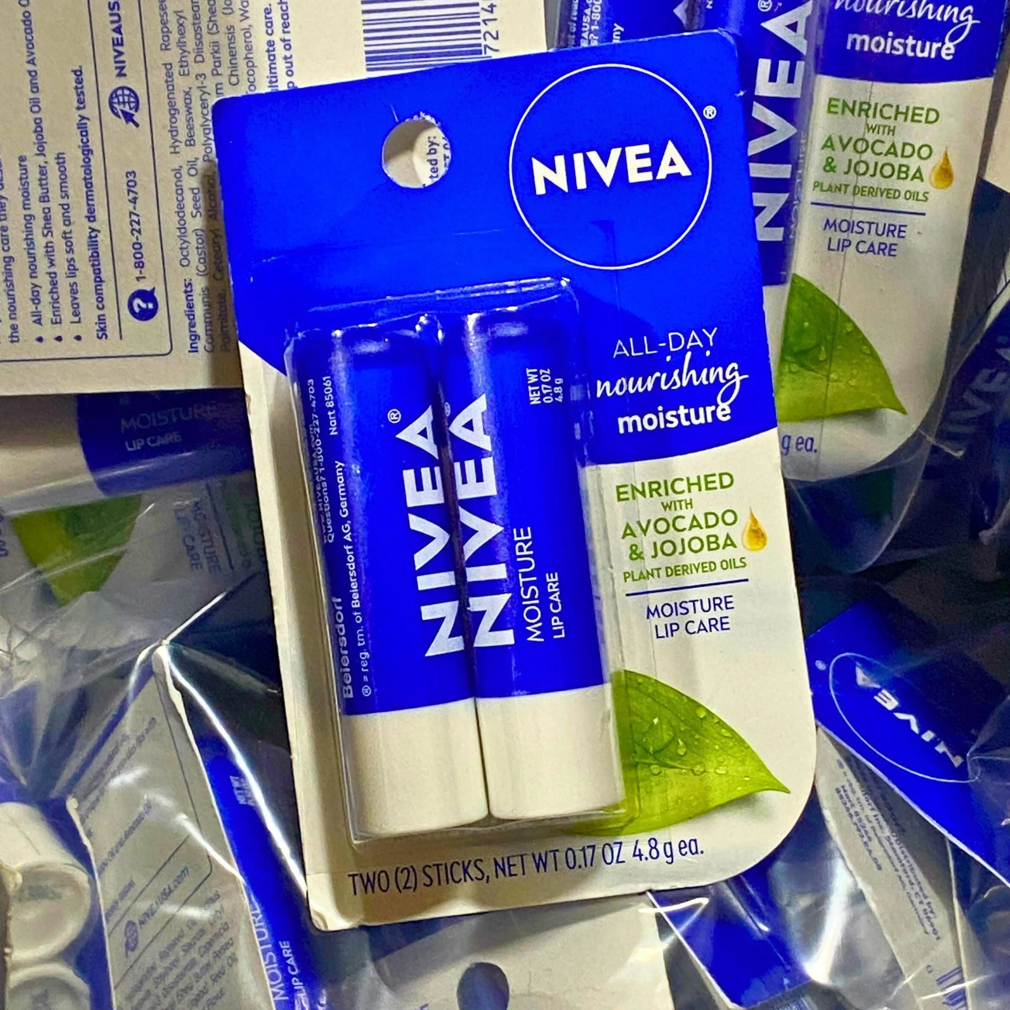 Nivea All-Day Lip Care 2 sticks 0.17 OZ (50 Pcs Lot)