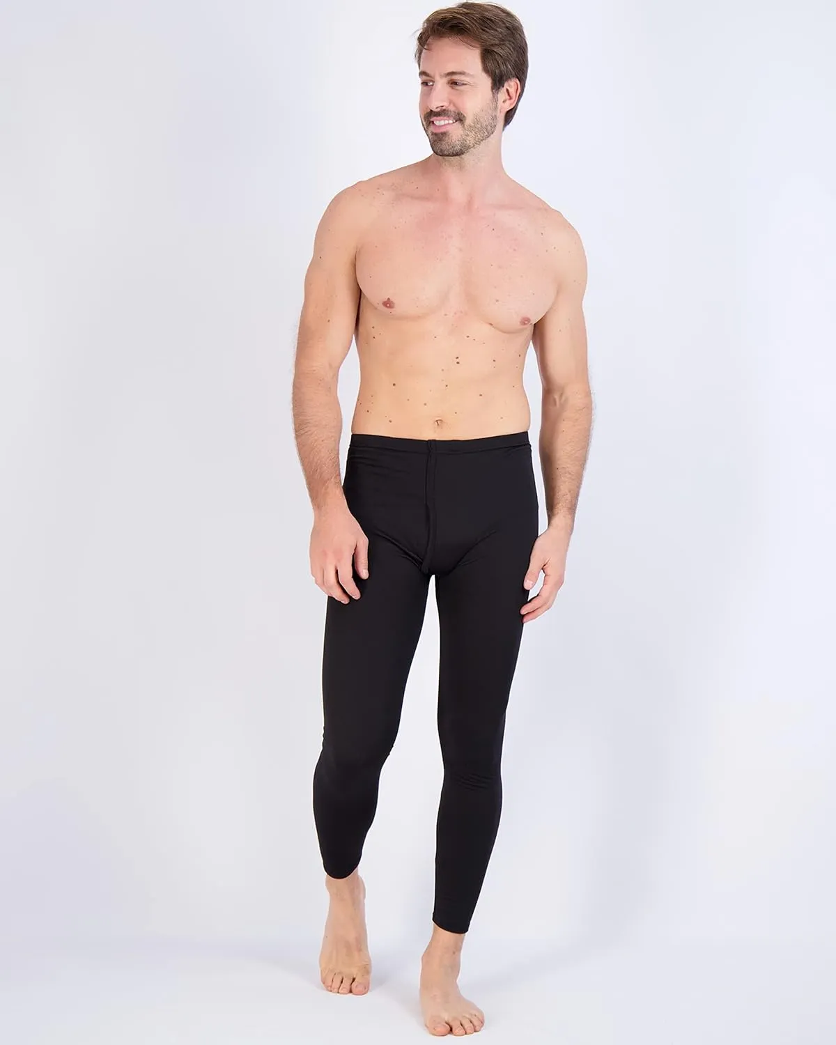 Real Essentials 3 Pack: Men's Thermal Underwear Base Layer Fleece Lined Pants with Fly - Long John Bottom(Big & Tall)