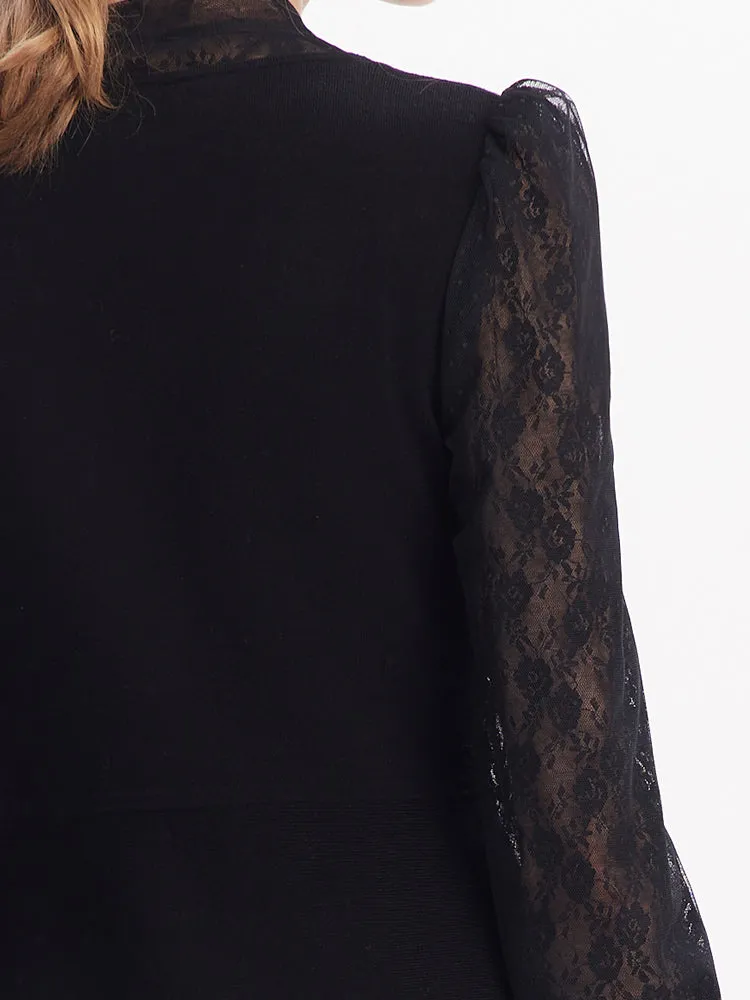 Tencel Lace Patchwork Midi Dress