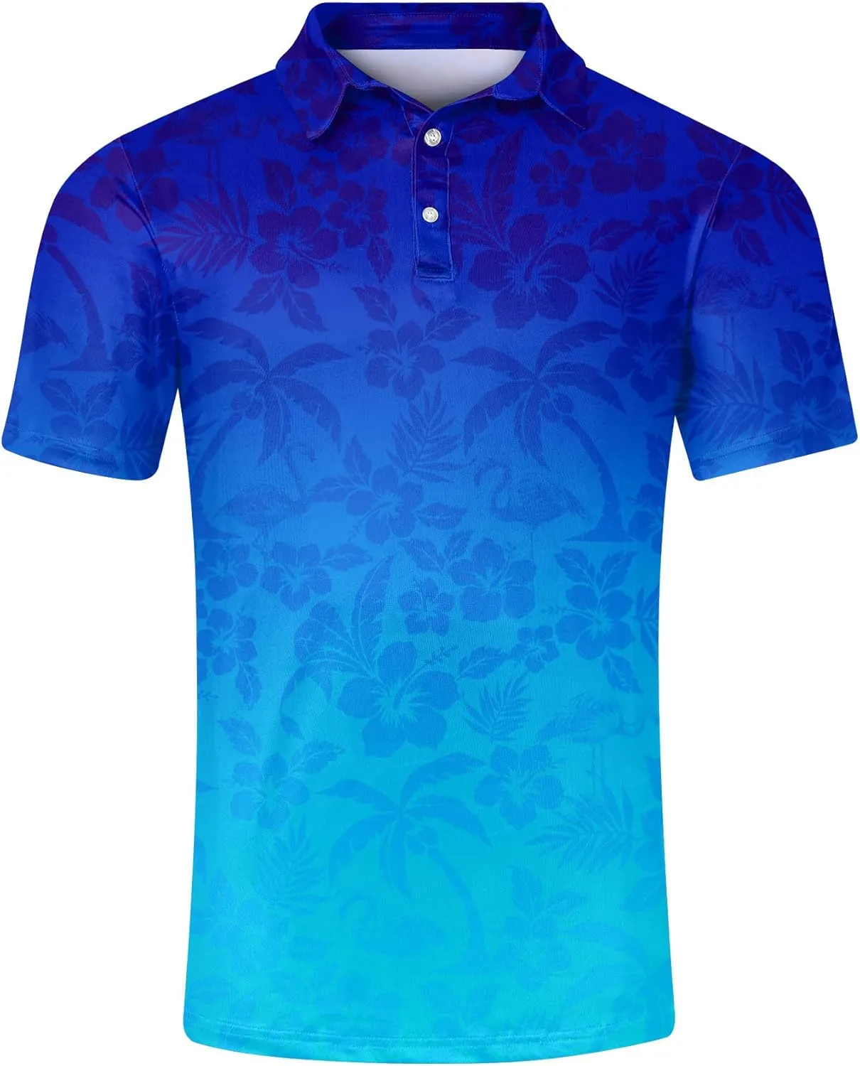 uideazone Mens Polo Shirts Short Sleeve Dry Fit 3D Print Moisture Wicking Funny Golf Shirt