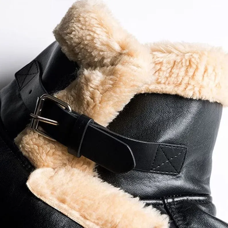 Women's B3 RAF Aviator Shearling Bomber Winter Fur Jacket