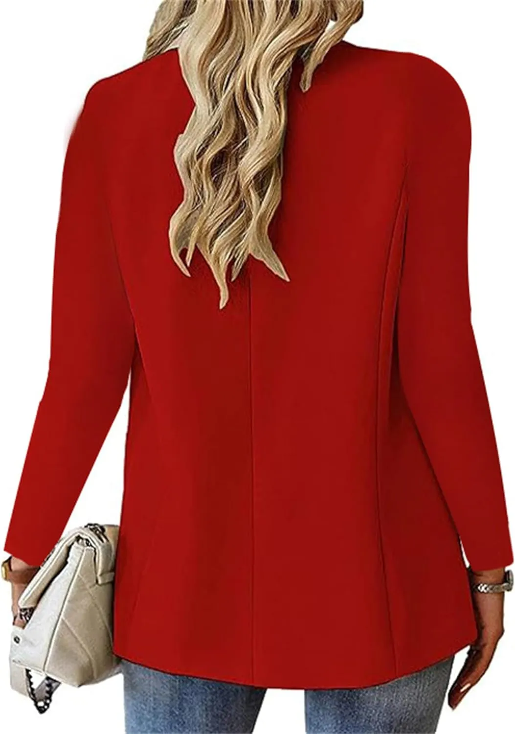 Women's Blazer Open Front Casual Bussiness Blazers Notch Collar Work Office Suit Jackets Long Sleeve Lapel Jacket